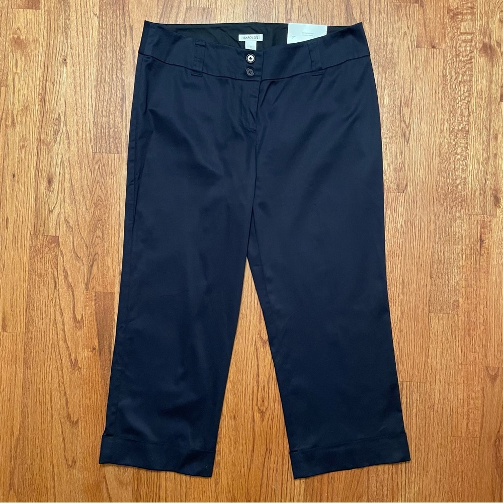 NWT Harold’s Alex Fashion Fit navy cotton crop pants size 12